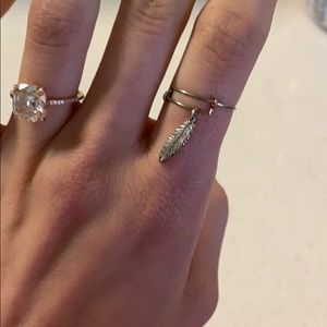 Alex and Ani sterling silver feather ring